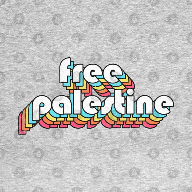 Free Palestine /// Retro Rainbow Design by DankFutura